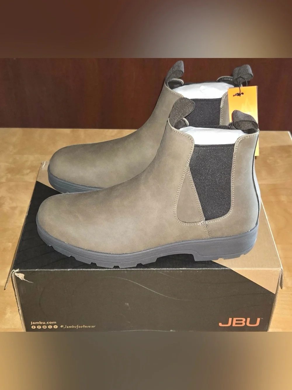 JBU by Jambu Men's Kerry Waterproof Chelsea Boots in Brown Size 10